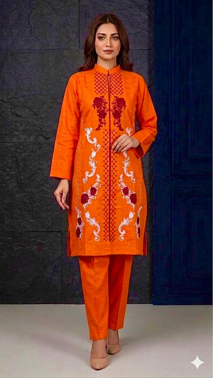 Embroidery stiched 2 piece suit / Shirt and trouser