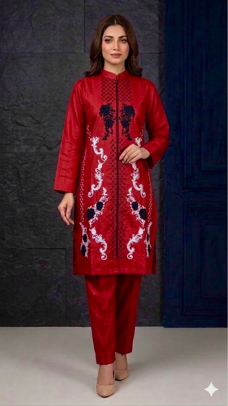 Embroidery stiched 2 piece suit / Shirt and trouser