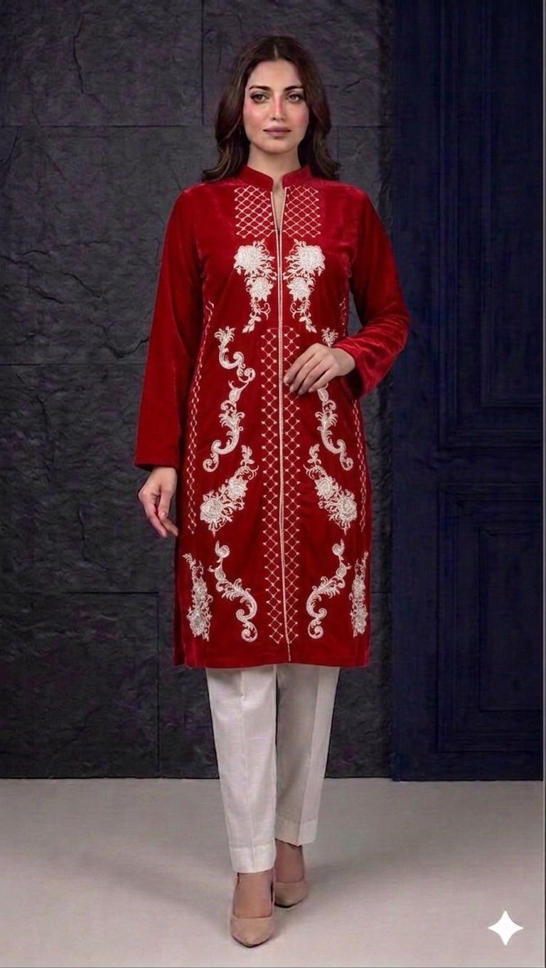 Embroidery stiched 2 piece suit / Shirt and trouser