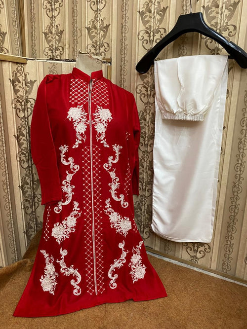 Embroidery stiched 2 piece suit / Shirt and trouser