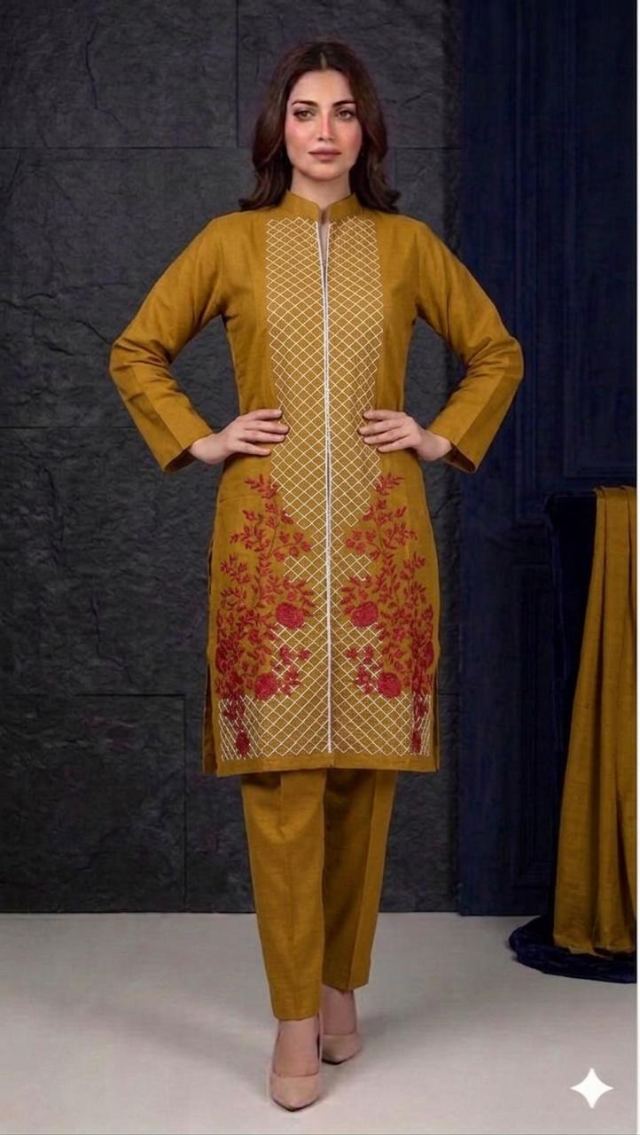 Embroidery stiched 2 piece suit / Shirt and trouser