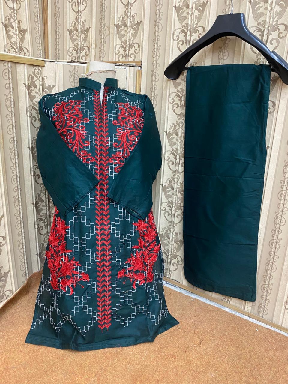Embroidery stiched 2 piece suit / Shirt and trouser