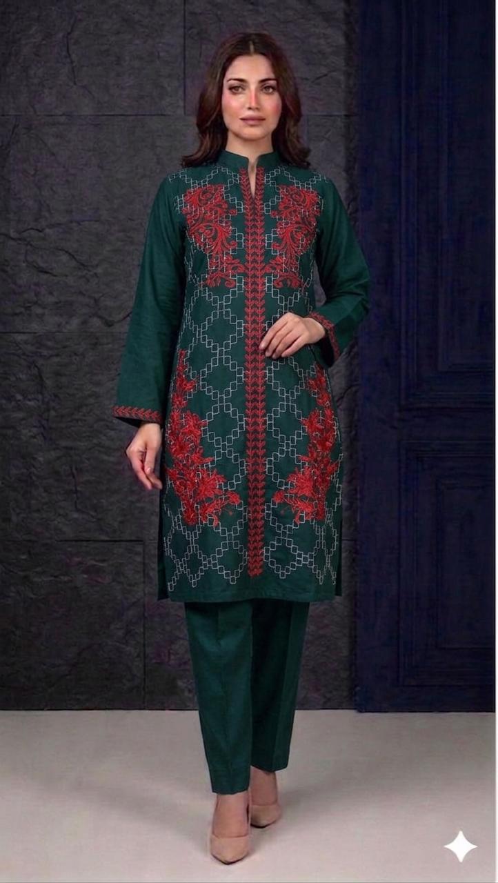 Embroidery stiched 2 piece suit / Shirt and trouser