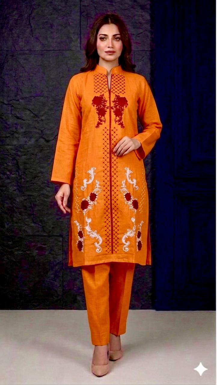Embroidery stiched 2 piece suit / Shirt and trouser