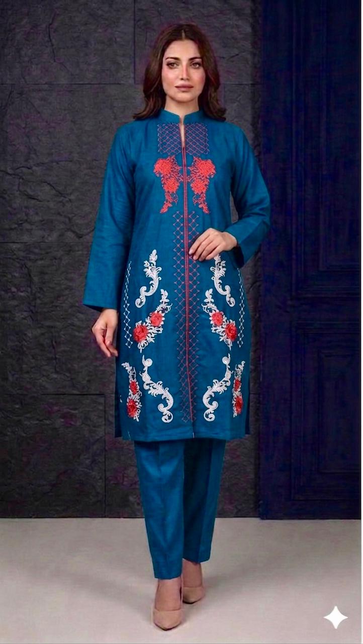Embroidery stiched 2 piece suit / Shirt and trouser