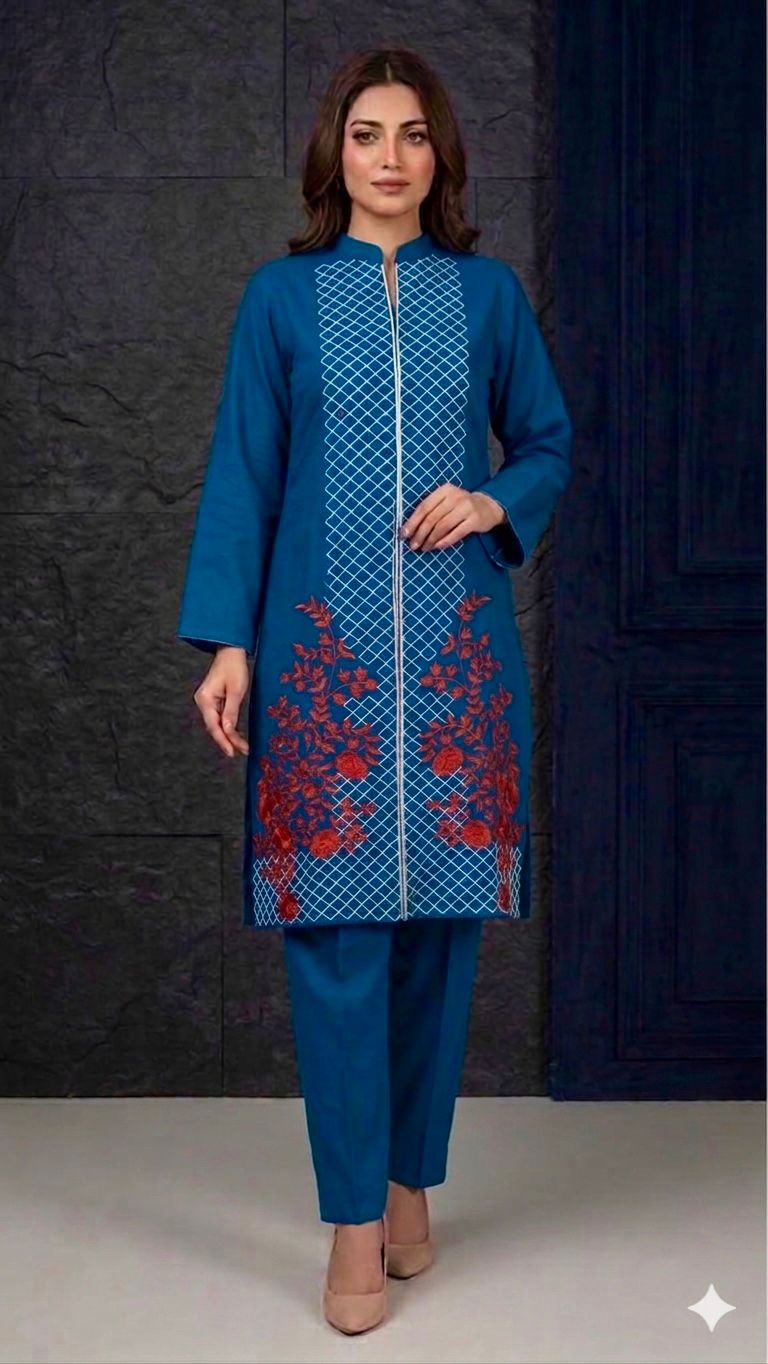 Embroidery stiched 2 piece suit / Shirt and trouser