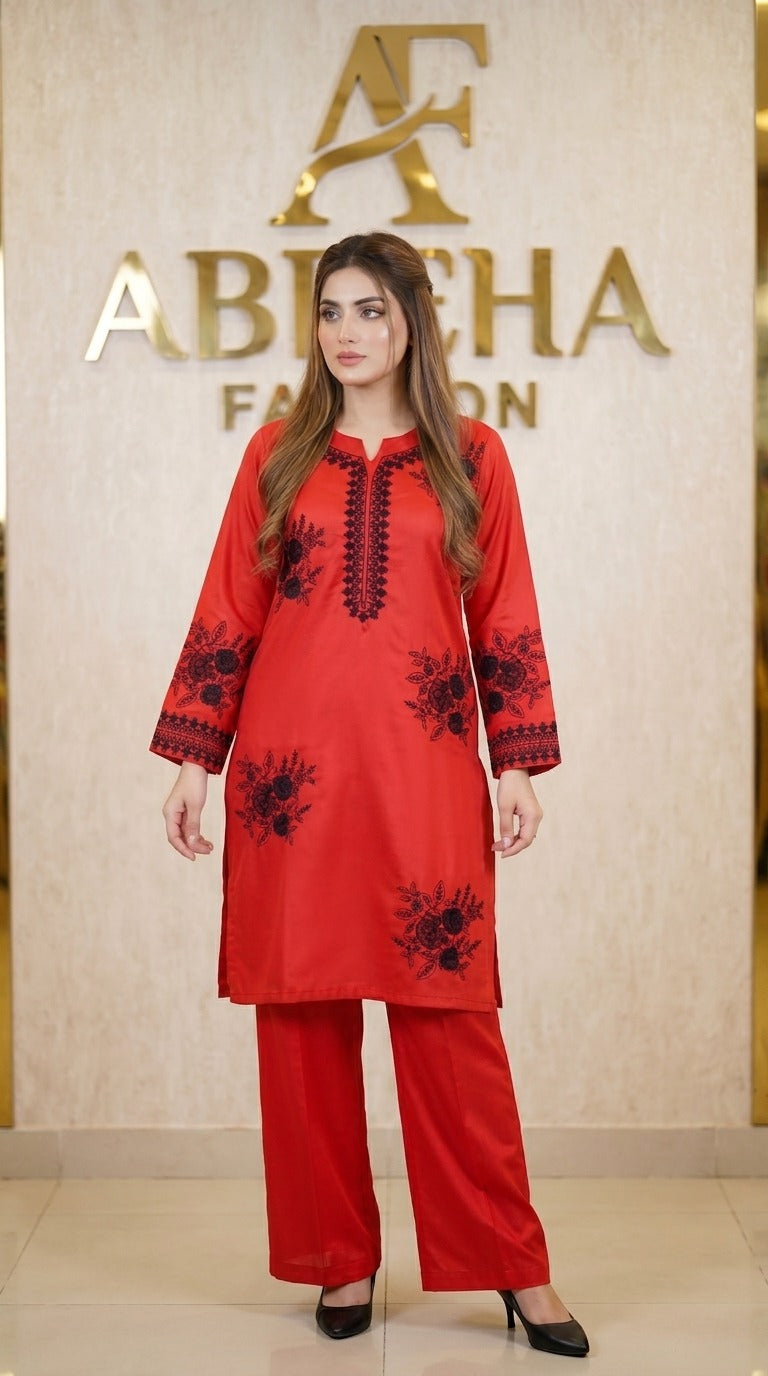 2 piece embroidered Stitched  doria lawn/cotton