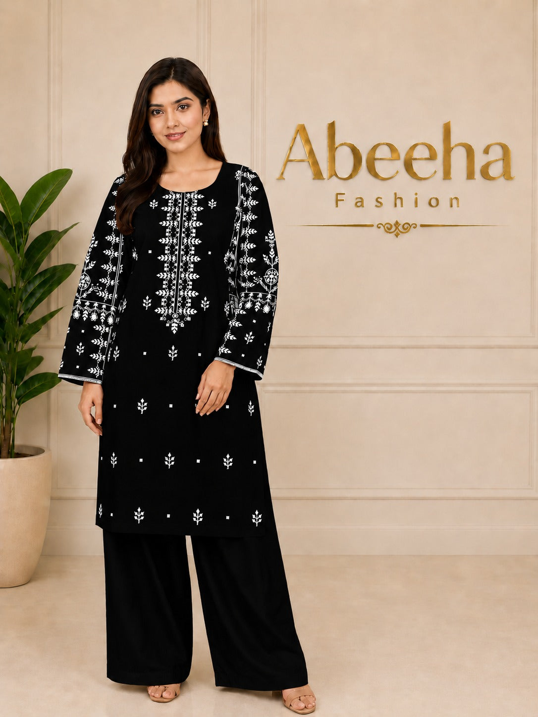 Stitched  2 piece Lawn cotton Embroidered