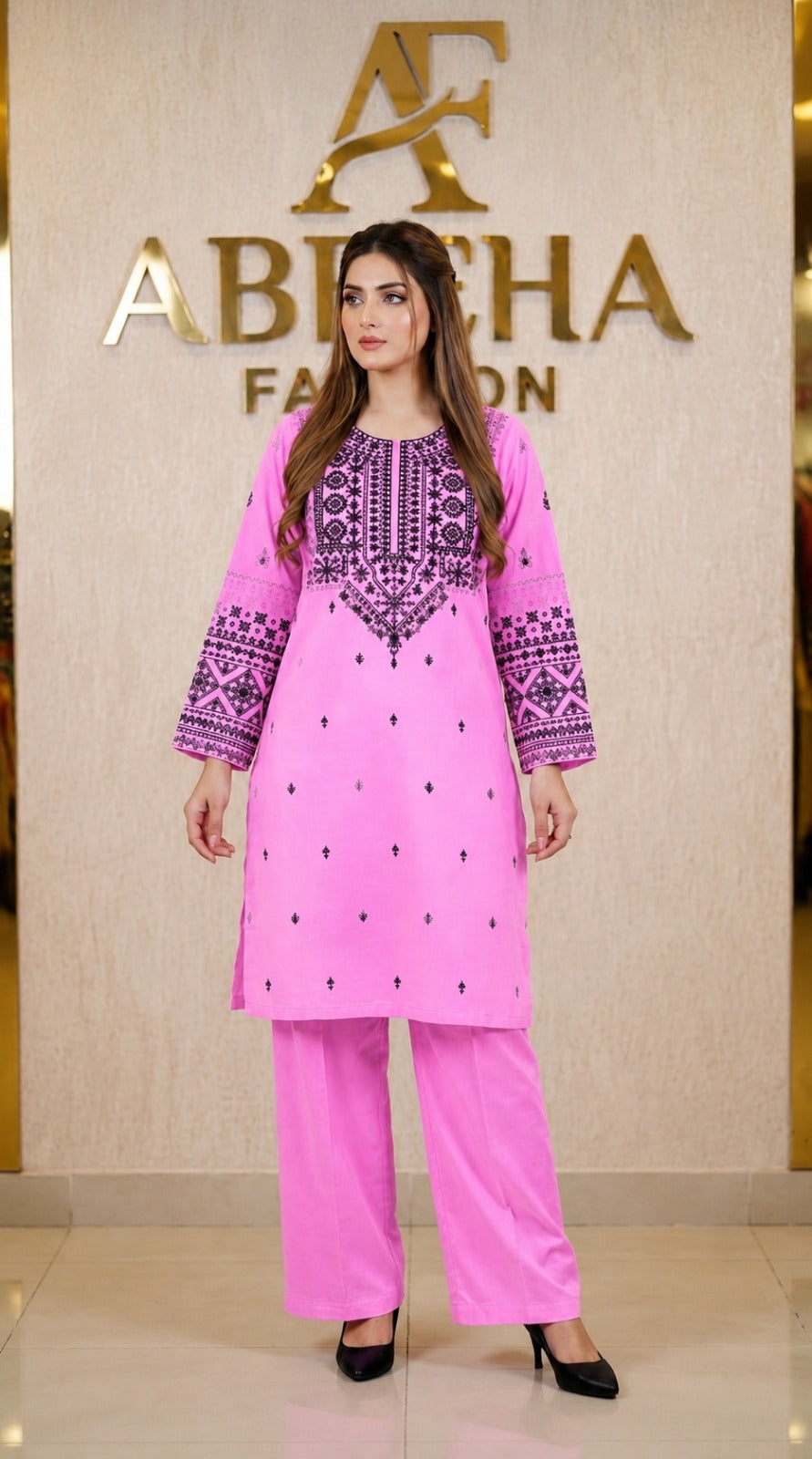 2 piece embroidered Stitched  doria lawn/cotton